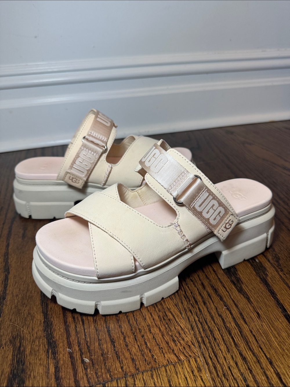 UGG Cream Platform Sandal Slides